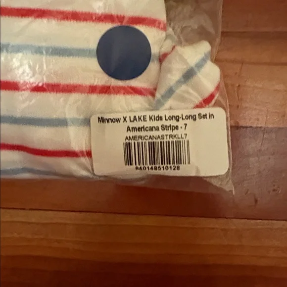 Lake Pajamas x Minnow Kids Long Long Pajama Set in Americana Stripe SZ 7 NEW - Picture 3 of 3